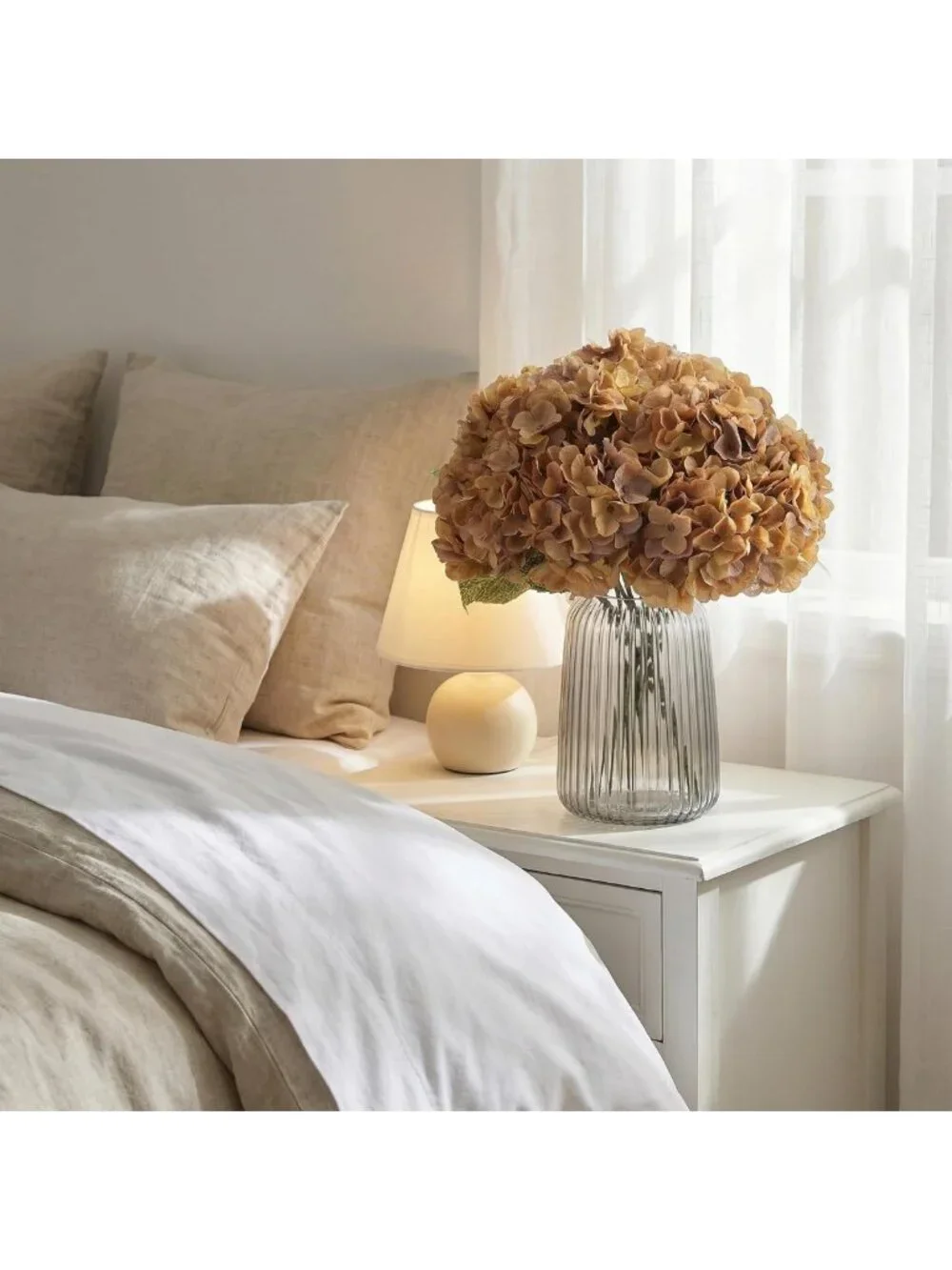 Silk Hydrangea Flower Arrangements - Artificial Bouquets for Home, Wedding